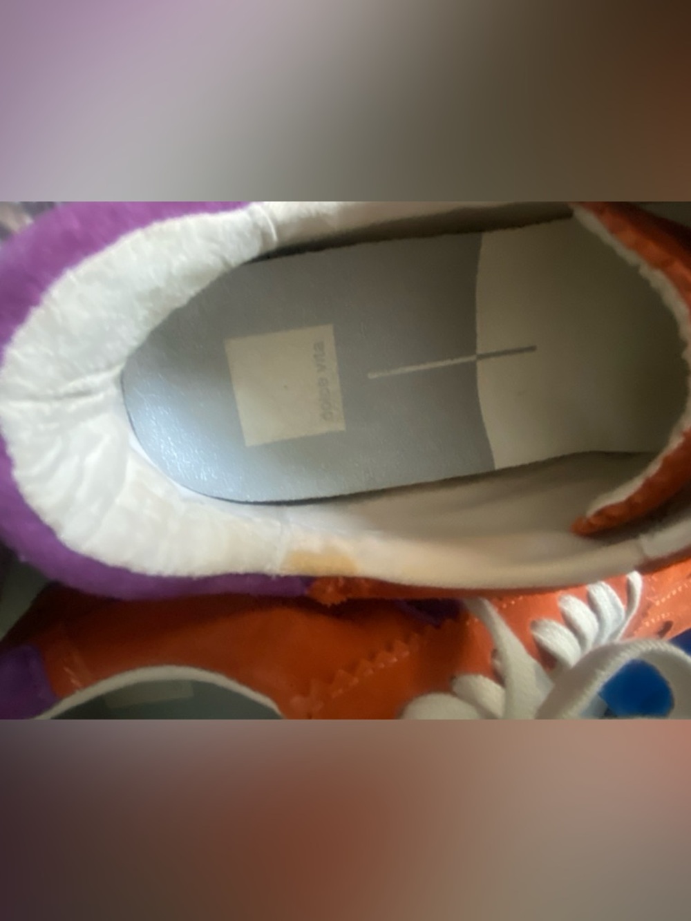 Dolce Vita Orange and Purple Suede Lace-Up Sneakers - Picture 7 of 11
